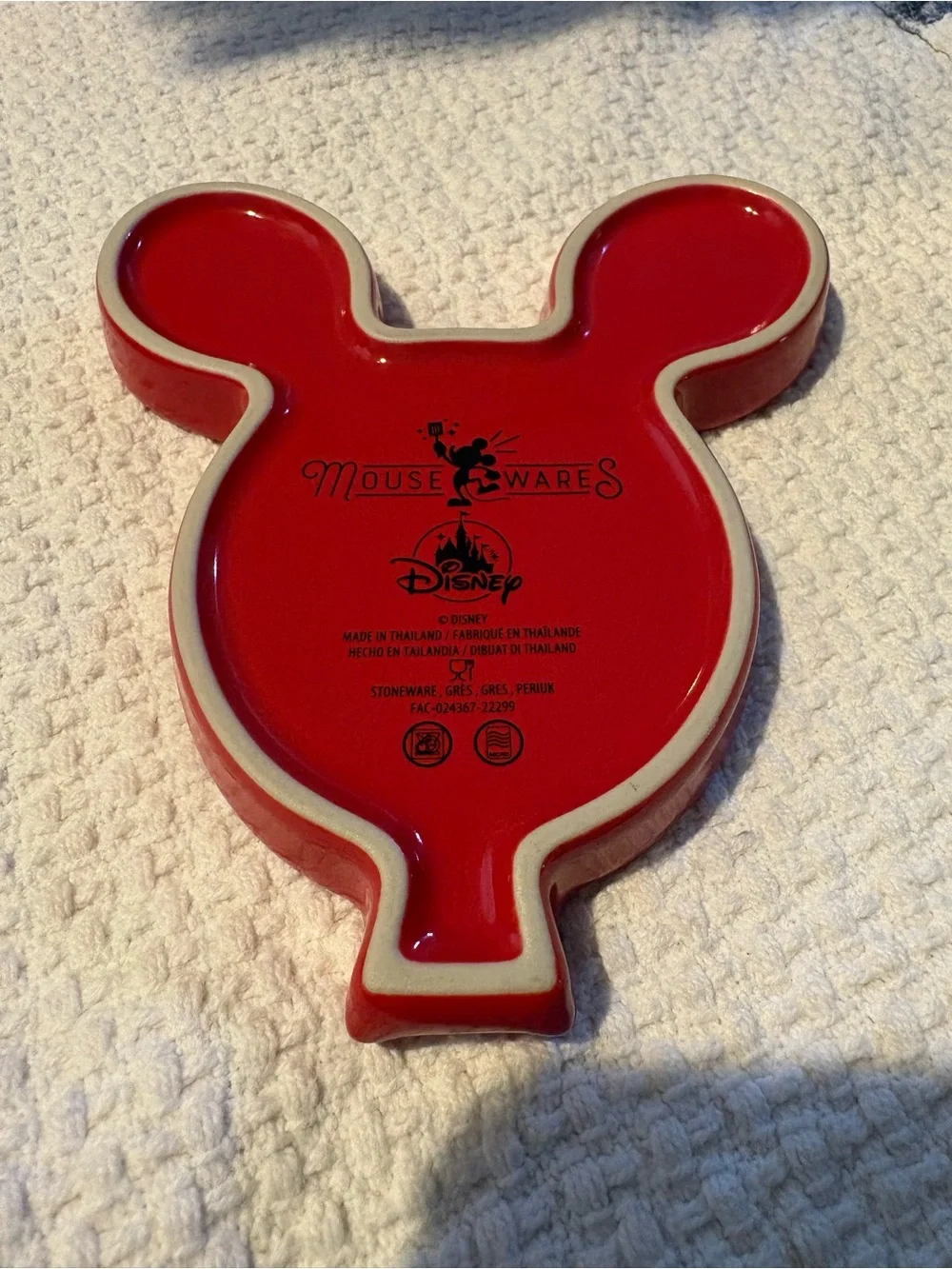 Disney Red Mickey Mouse Shaped Serving Tray